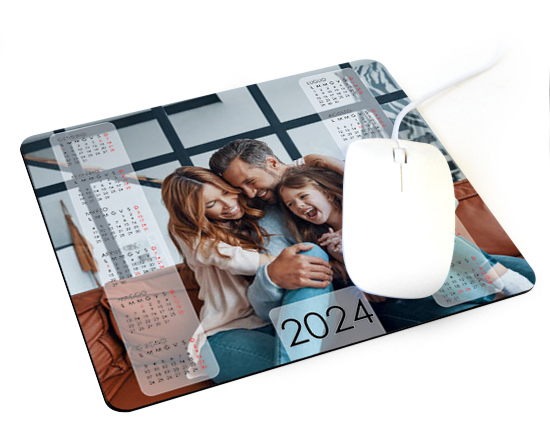 Mousepad in gomma con grafica con calendario