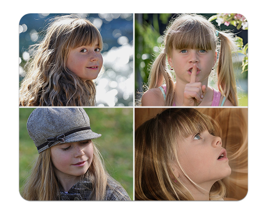 Tappetino per mouse con foto collage 4 riquadri