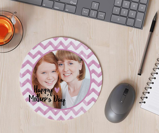 Mousepad tondo con foto e grafica festa della mamma
