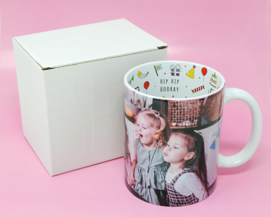 tazza compleanno con scatola bianca