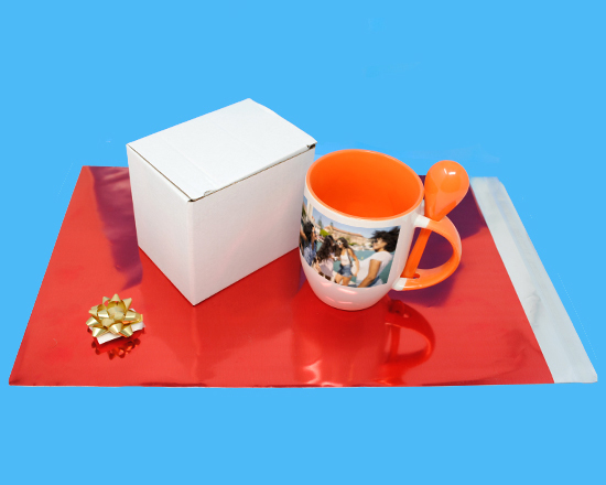 Tazza con cucchiaino personalizzata con scatola e confezione regalo