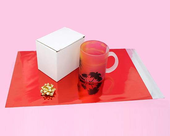 Tazza in vetro stampata con confezione regalo