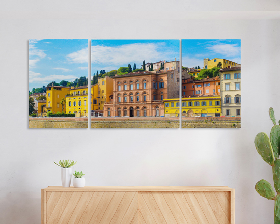 Tela in pannelli quadro trittico ambientata