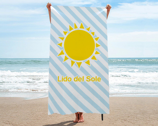 Telo in microfibra promozionale per stabilimenti balneari