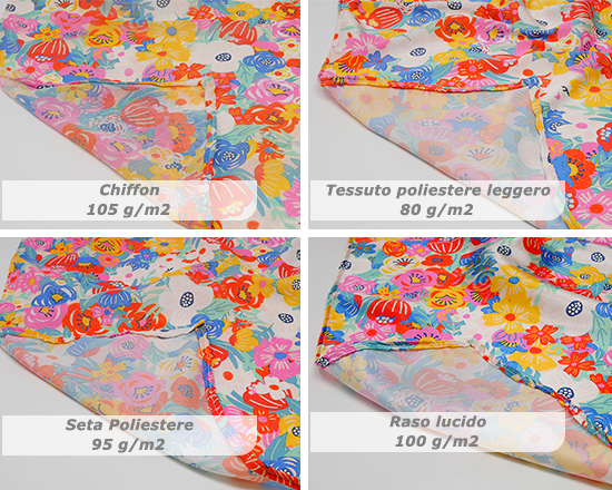 dettaglio tessuti estivi per foulard