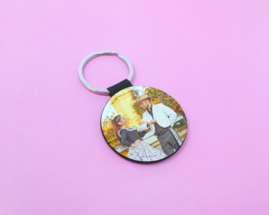 portachiavi tondo in pelle