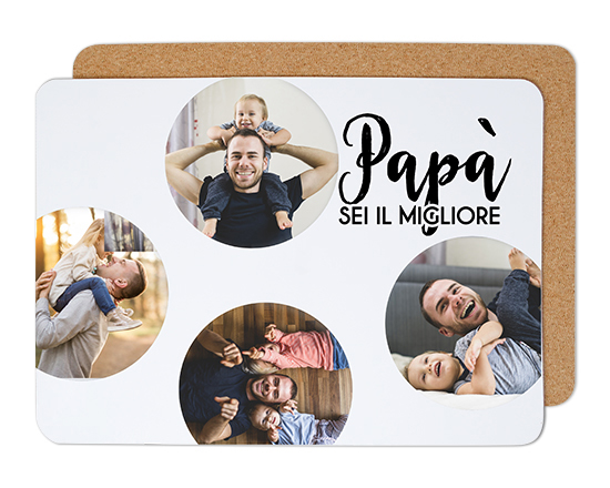 Tovaglietta in sughero con cerchio e scritta