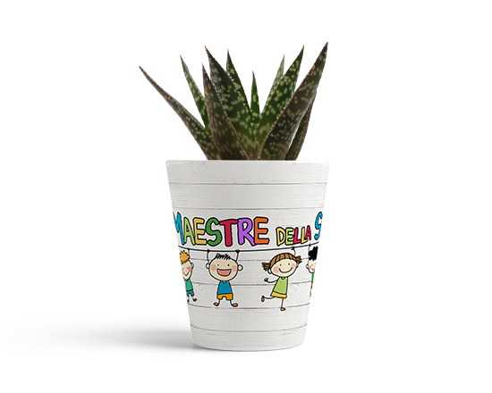 Vaso in ceramica con grafica W le maestre