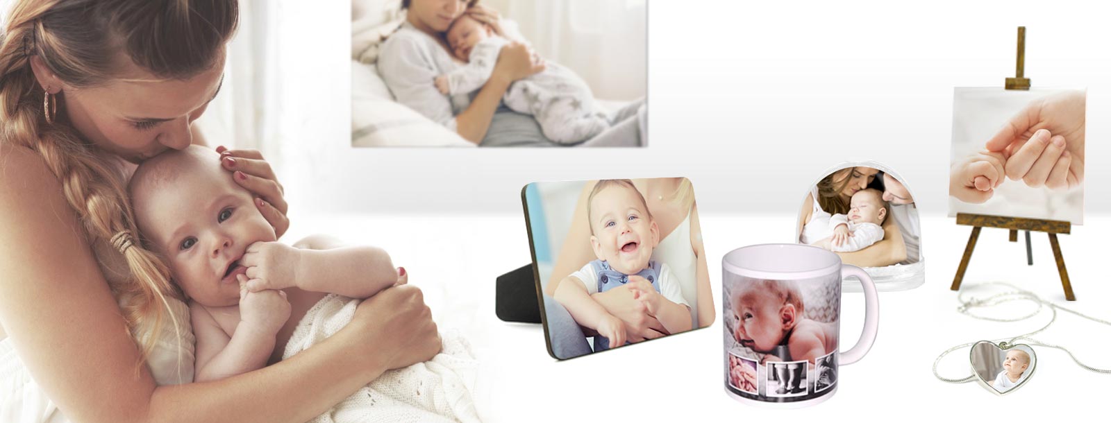 Regali personalizzati per neonati. Scegli le foto più belle per realizzare regali speciali per mamma e papà