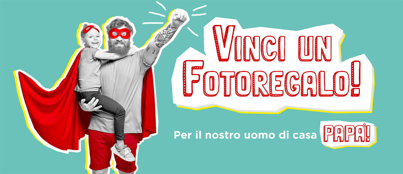 Partecipa al contest e vinci un bellissimo fotoregalo, da regalare al tuo papà in occasione della sua festa. tele personalizzate, portachiavi con foto, tazze, coperte, tappetini mouse e molto altro, che potrai personalizzare con grafiche foto e testi