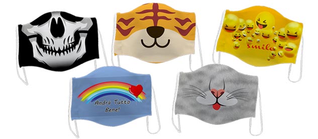 Personalizza la mascherina viso in cotone e poliestere