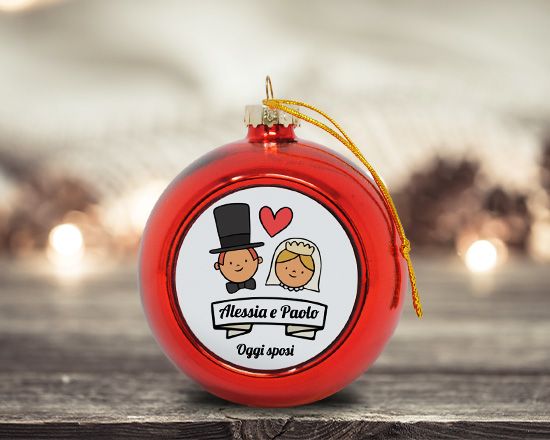 pallina di Natale come bomboniera per matrimonio