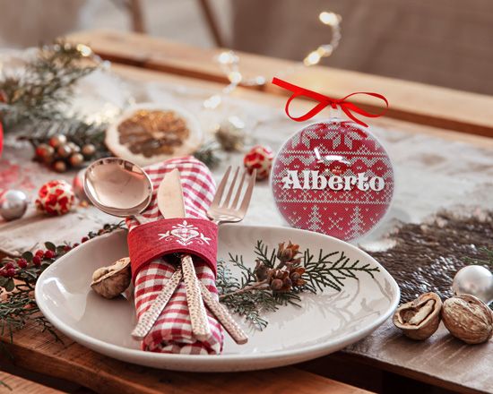 palline di natale trasparenti segnaposto