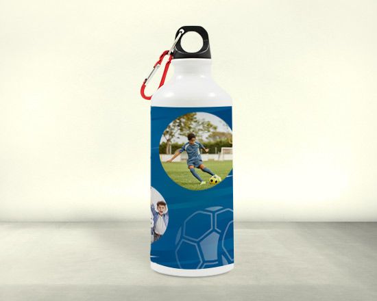 borraccia sportiva personalizzata con foto e grafica a tema calcio