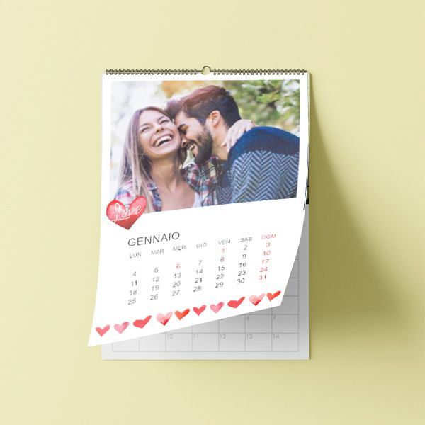 calendario mensile personalizzato san valentino