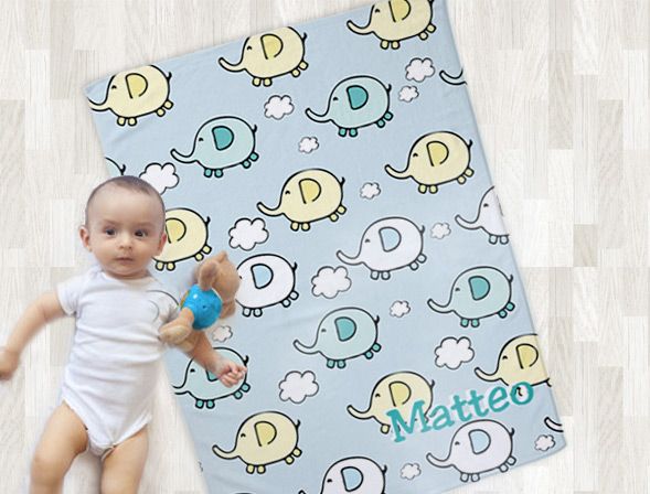 Coperta in pile personalizzata per bambini - misura 100x70 adatta a culle e carrozzine