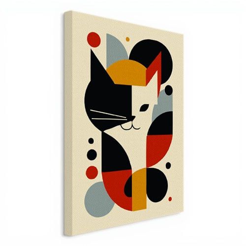 Gatto Pop con Forme Astratte - Variante