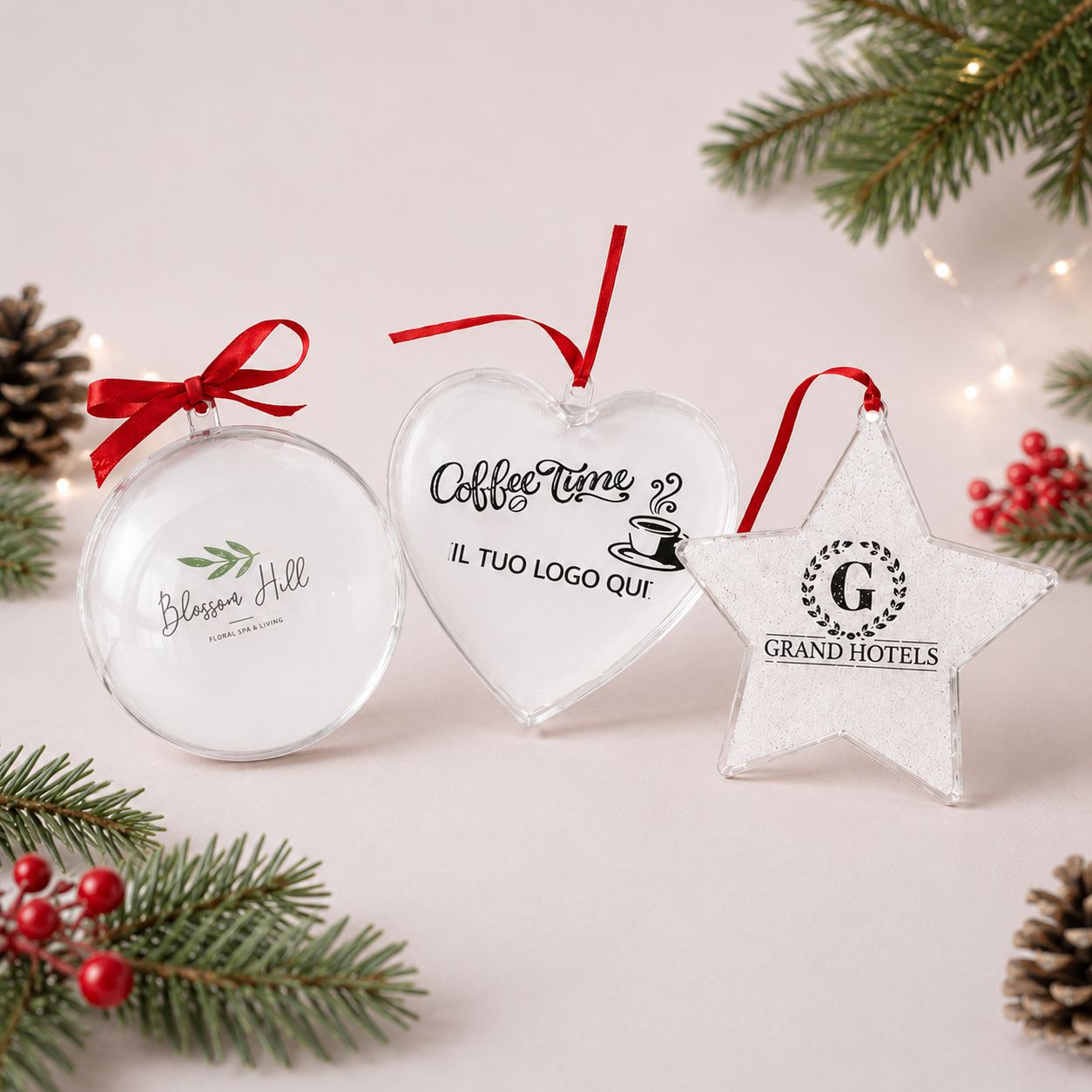 palline di natale personalizzate in diversi formati e materiali