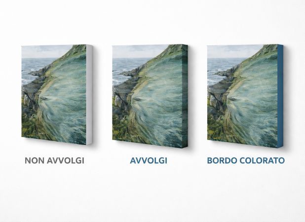 opzioni bordo stampa foto su tela