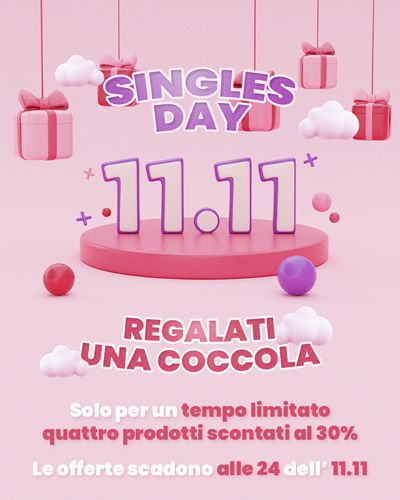 Sconto del 30% su quattro prodotti personalizzati per il singles day