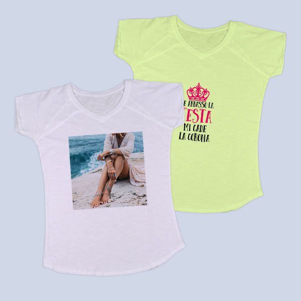 t-shirt da donna con scollo a v in diversi colori moda