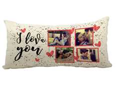 Cuscino Canvas 60x30 I love you collage
