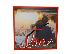 Crea orologio personalizzato su vetro Love in frame