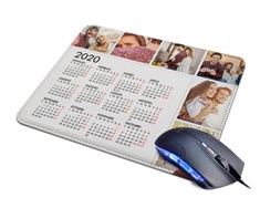 Tappetino mouse con grafica collage 6 riquadri e calendario