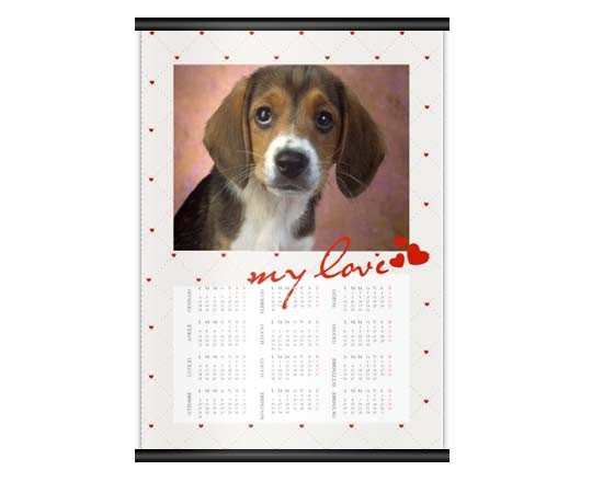 Calendario A4 Pag. singola con la foto del tuo amico a 4 zampe
