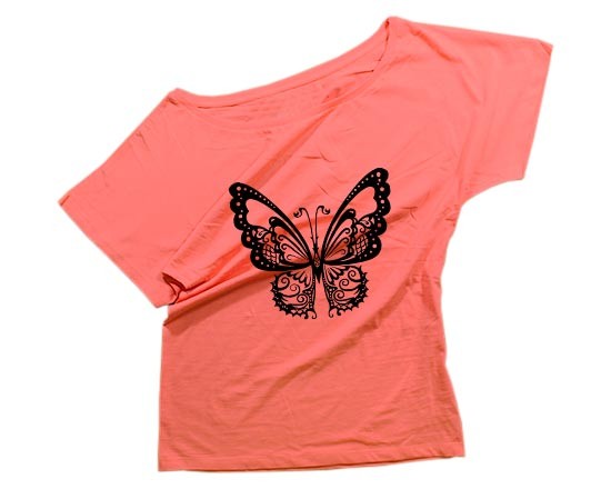 T-shirt donna con farfalla