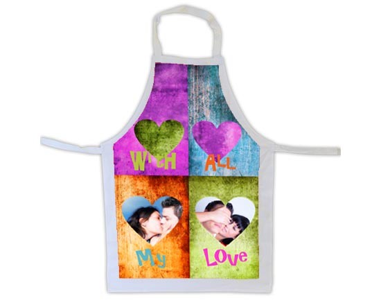 Grafica colorata con inserti a forma di cuore per le tue foto