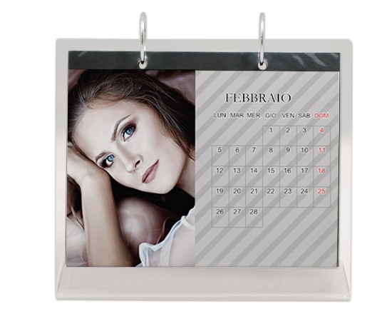 Calendario plexiglass con grafica con fasce oblique