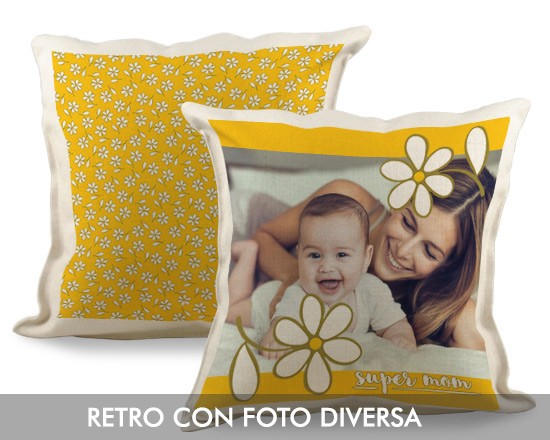 Cuscino in juta con margherite