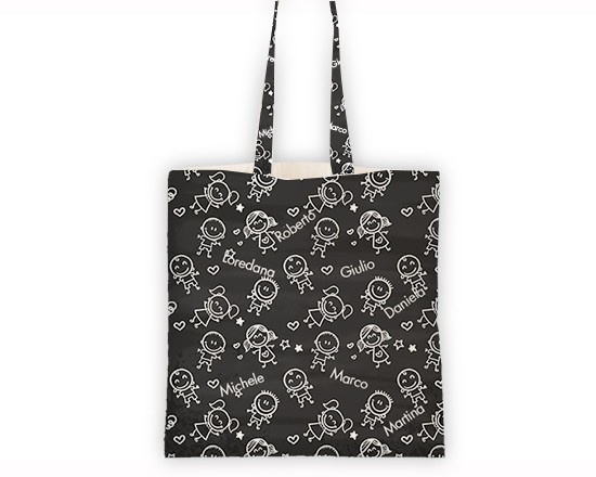 Borsa shopping con grafica con bambini