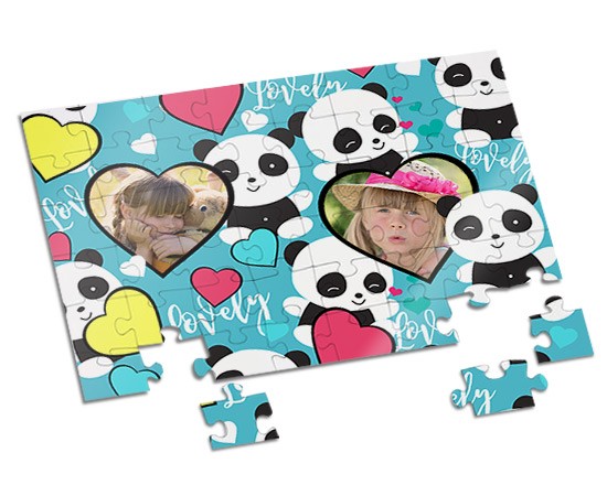 Piccoli panda per puzzle con foto