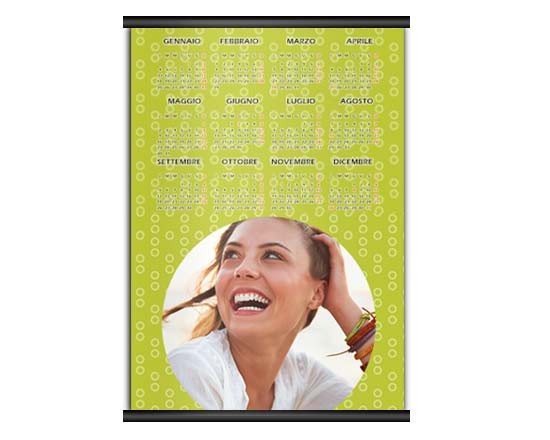 Calendario A4 pagina singola Pattern verde