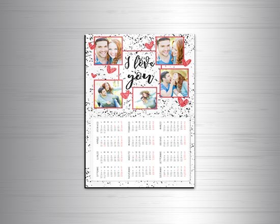 Calendario A4 magnetico con grafica collage