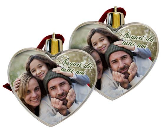 Cuore di natale personalizzato con foto di famiglia