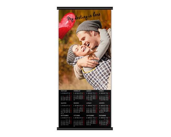 Calendario 30x70 di San Valentino con foto di innamorati