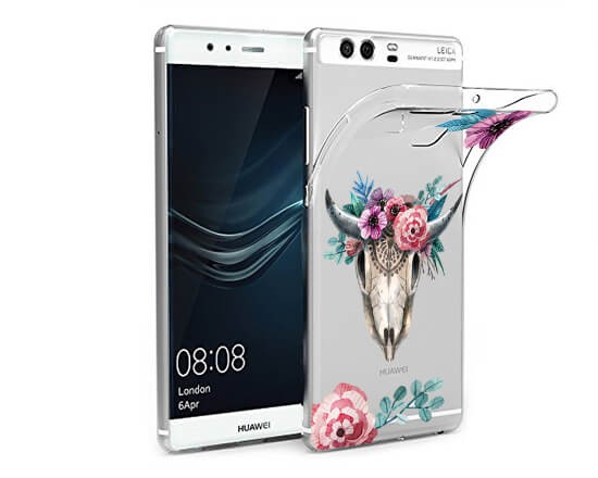 Cover trasparente Huawei P9 Plus Teschio