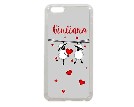 Cover iPhone 6 plus con pecorelle e cuori