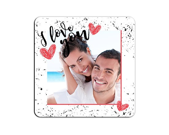 Grafica con cuori e scritta su magnete