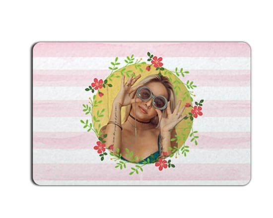 Zerbino in feltro 67x44 cm con cornice di fiori