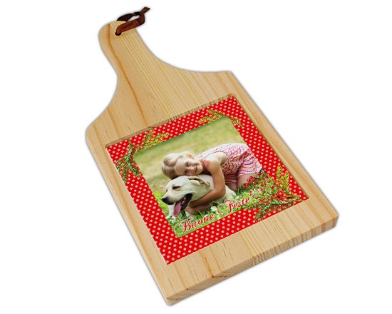 Tagliere in legno Bacche natalizie