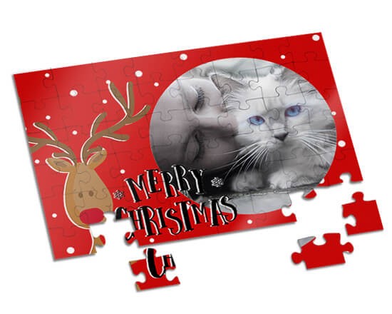 renna disegnata su puzzle a4