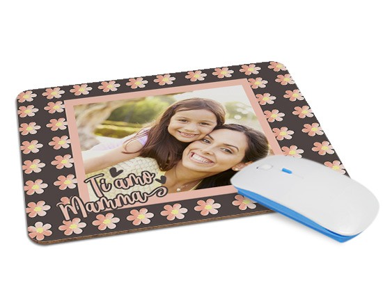 Mousepad in masonite con fiori