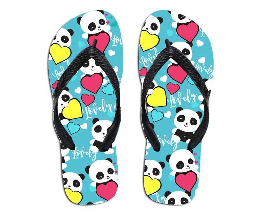 Infradito con grafica con panda stilizzati