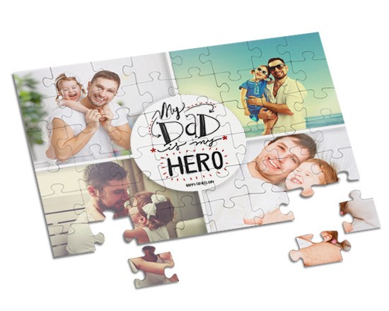 Foto puzzle A4 con grafica collage con scritta
