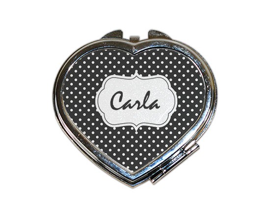 Specchietto a cuore da borsetta Shabby black