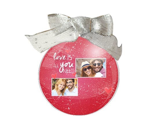 Palla di Natale tonda Love is you